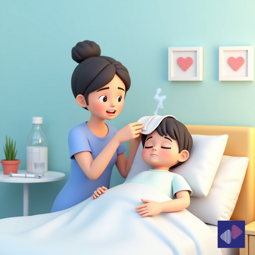 پایین آوردن تب کودک 